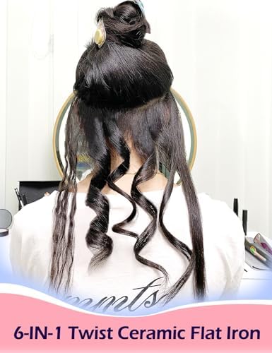 ANGENIL Pro Twist Ceramic Flat Iron 1 Inch, Dual Voltage Hair Straightener and Curler 2 in 1, Multi-Stylers Round Flat Iron Hair Curling Iron, Fast Heating LCD Display, 11 Adjustable Temp (250℉-450 ℉) - Image 4