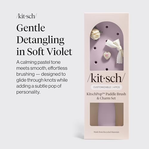 KitschPop™ Paddle Brush | Hair Brushes for Women – Soft Violet - Image 2
