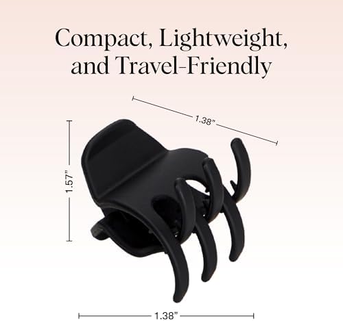 Kitsch Eco-Friendly Medium Claw Clips - Black & Tortoise, 2pcs - Image 2