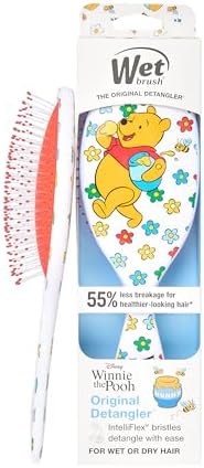 Wet Brush Disney Winnie The Pooh Original Detangler Hair Brush, Flexible Bristles Gently Detangle All Hair Types, Works on Wet or Dry Strands, Ergonomic Handle, Reduces Breakage, Hunny Pooh by WetBrush