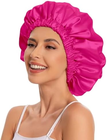 Edoneery Satin Bonnet for Sleeping Women, Double Layer Curly Hair Cap - Image 4