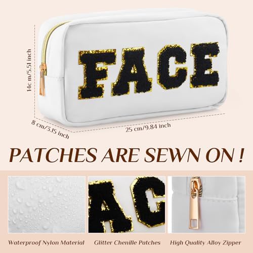 Remerry 4 Pcs Preppy Makeup Bags,Classic White - Image 2