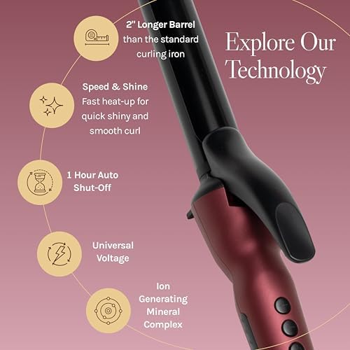Bio Ionic Long Barrel Curling Iron, Moisture Heat Technology & NanoIonic MX - Image 3