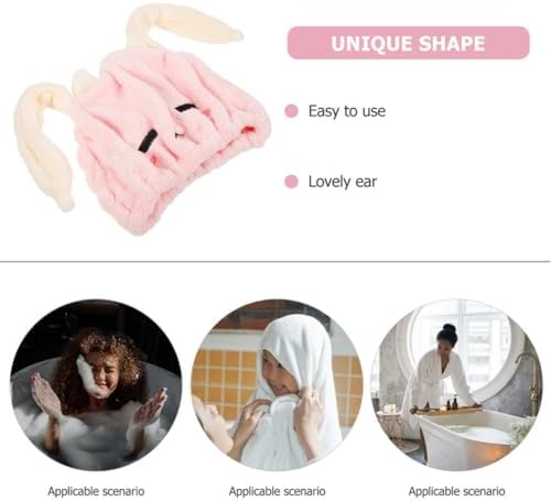 2pcs Microfiber Hair Drying Cap, Cute Pink Towel Wrap after Swimming - Image 7