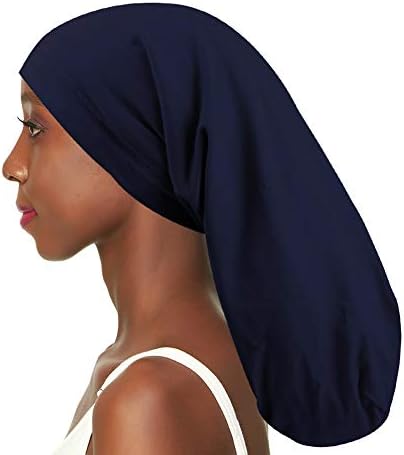 3 Size Satin Lined Sleep Caps for Braids,Dreadlocks Natural Curly Hair Adjustable by Winitas