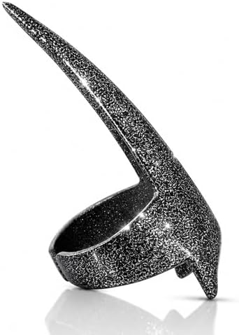 Hair Parting & Sectioning Ring - Stainless Steel Finger Braiding Hair Pick Tools Quick Installation of Human Hair Extensions Hair Styling Tools (Black Glitter) by MyHairTools