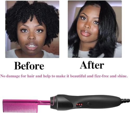 Hot Comb Hair Straightener for Natural Black Hair and Lace Front Wigs - Electric Heat Pressing Comb Set With Lace Melting Spray and Wig Glue Kit - Image 6