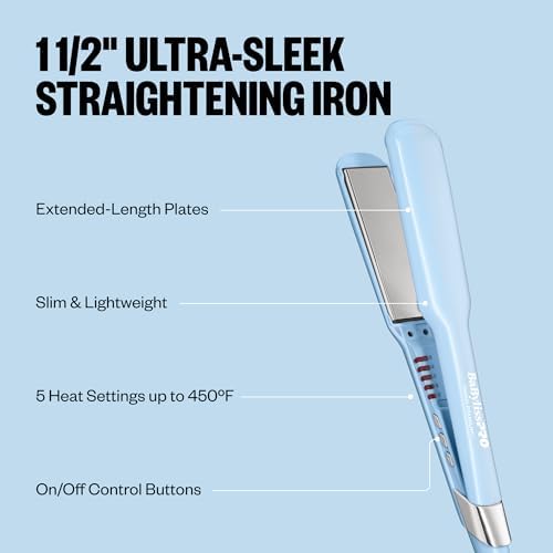 BabylissPRO Nano Titanium Ultra-Sleek Hair Straightener, Flat Iron for All Hair Types - Image 3