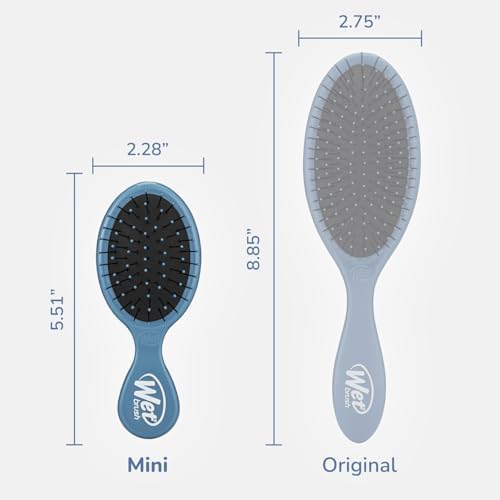 Wet Brush Mini Detangler Hair Brush, Elemental Blue, Detangling Travel Hairbrush, Ultra-Soft IntelliFlex Bristles Glide Through Tangles with Ease, Pain-Free, All Hair Types - Image 4