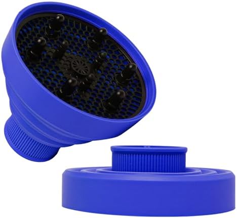 Universal Collapsible Hair Dryer Diffuser Attachment-Foldable Portable Travel and Easy Storage Fit Most Hair Dryers with Nozzle Diameter D-1.575Inch to 1.968 Inch (4-5cm)- Dark Blue by WAJIAYON