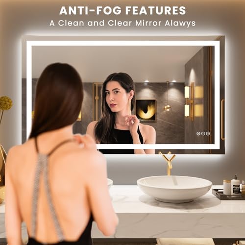 LOAAO 50"X30" LED Bathroom Mirror with Lights, UL Listed - Image 3