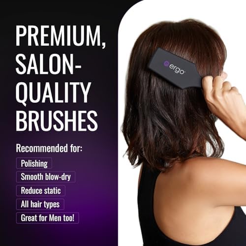 ERGO Mini Ionic Polishing Paddle Brush - Small Detangling Hair Brush for Wet & Dry Use - Professional Hair Care Styling Tool (ER500) - Image 2