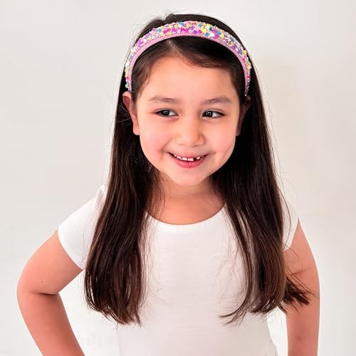 FROG SAC Headbands for Girls - Heart Head Bands for Kids, Wide Rainbow Hair Band for Little Girl, Sparkly Hair Accessories for Toddler Children, Easter Basket Stocking Stuffers (Rainbow Hearts) - Image 2