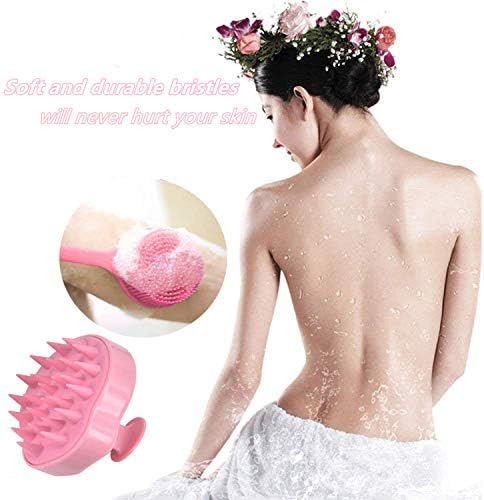 Silicone Body Scrubber & Scalp Massager, Long Handle Shower Brush, Exfoliating Scrubber for Men, Women & Kids - Image 6