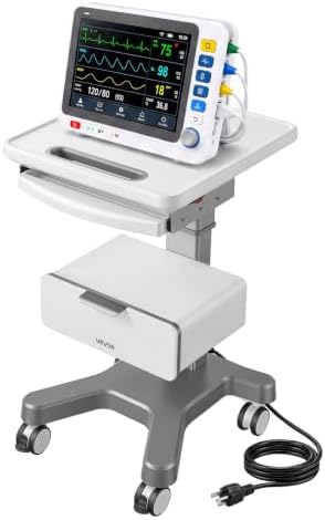VEVOR Medical Trolley Cart with Tray and Drawer, Electric Lift Laptop Cart by VEVOR