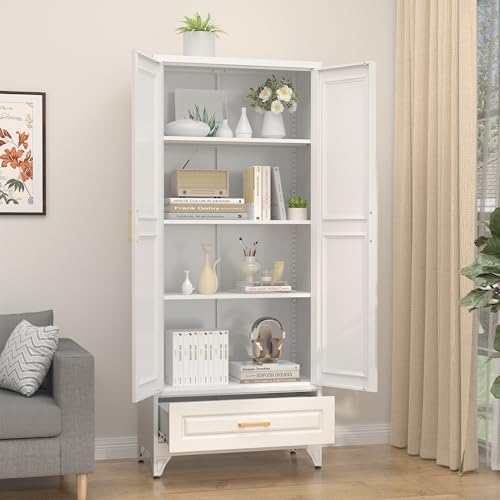 SteeLoong 75" Metal Storage Cabinet with Doors and 3 Adjustable Shelves - Image 6