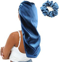 Extra Large Satin Bonnet Sleep Cap for Women, Double Layer Silky Hair Bonnet with Tie Band for Braids/Curly/Long Hair - Royal Blue by senthair