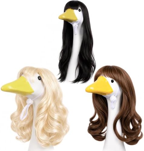 4Pcs Porch Goose Wigs Set Porch Goose Outfits Accessories for Outdoor Statue Accessories Garden Patio Yard Goosey Decoration (3PCS Wigs-B) by Unknown