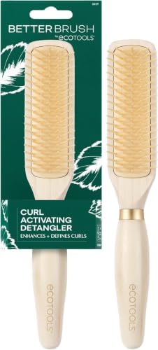 EcoTools Curl Activating Detangler Hairbrush,Gently Detangle Wet Hair,Style,Define, & Enhance Curly & Wavy Hair,Less Breakage & Fall Out,Renewable Bamboo,Vegan & Cruelty-Free,1 Count (Pack of 12) by EcoTools