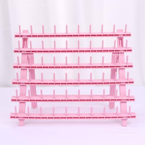 Braid Rack 60 Spools for Hair Standing Braid Hair Extension Rack Stand, Hair Separator Stand Hair Extension Holder for Stylists (Light pink) - Image 4