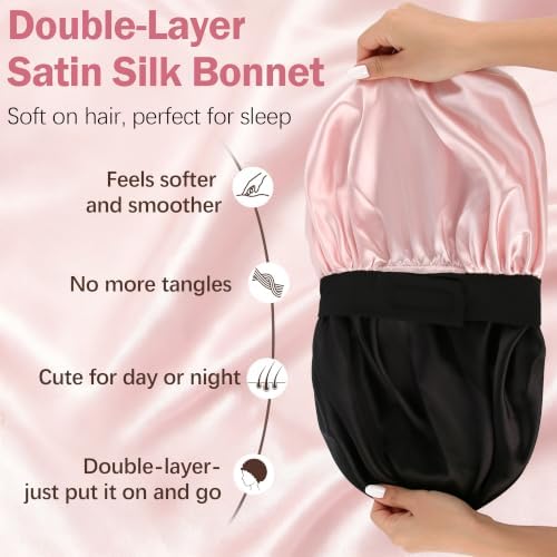 Babalet Double Layer Satin Bonnet for Sleeping Women Men Sleep Cap - Image 4