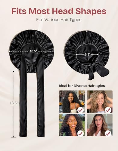 EverFoams Satin Curly Hair Bonnet for Sleeping Anti-Frizz - Image 6