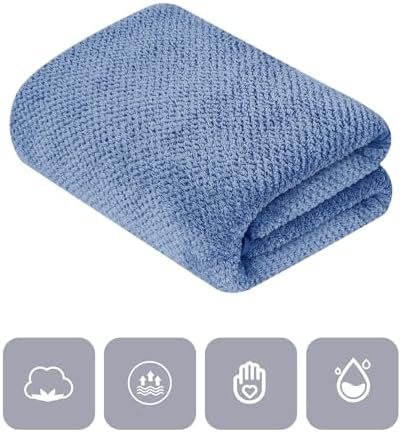 MaopaoBeauty 2 Pack Bath Towel Set 35" x 70", Extra Large Waffle Bath Towel Set, Microfiber Super Soft Highly Absorbent, Sturdy Quick Drying Towels for Bathroom, Gym, Sports, Yoga (2PCS Light Blue) - Image 2