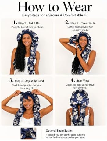 Double Layer Slik Like Satin Bonnet, 33-43" XXL Bonnet for Braids Long Hair - Image 6