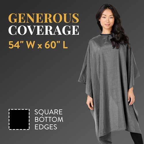 Betty Dain Crinkle Nylon Hair Cutting Cape, 54" x 60", Silver - Image 4