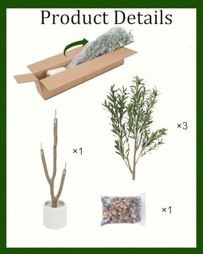 Olive Tree 6FT Fake Tree Faux Plants Indoor with Pot - Image 6