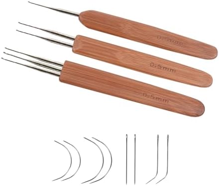 3 Pcs/Set Dreadlock Crochet Hook for Hair, Dreadlock Needle Tool for Braid Craft,Dread Locks Crochet Needles 0.5mm (1 Hook, 2 Hooks,3 Hooks) - Image 2