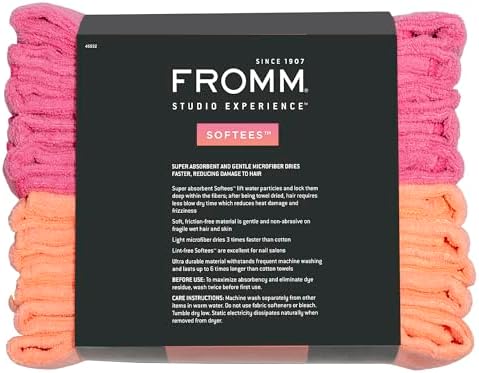 Fromm Softees Microfiber Salon Hair Towels for Hairstylists, Barbers, Spa, Gym in Hot Pink/Orange, 16" by 29", 10 Count Perfect Hair Care Towel for Drying Curly, Long, Wavy Hair - Image 6