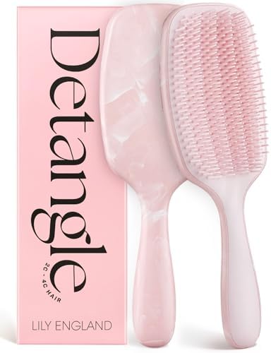 Lily England Pink Hair Brush for Women Detangling for Curly Wet & Dry Hair by LilyEngland