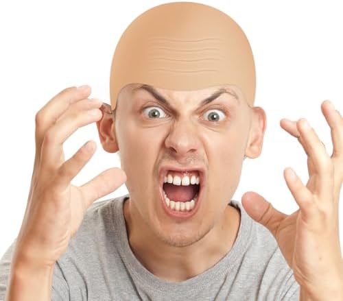 2Set Latex Bald Cap with Nylon Wig Caps for Adults Halloween Cosplay - Image 5
