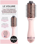 L'ANGE HAIR Le Volume 2-in-1 Titanium Blow Dryer Brush | Frizz Control Blowout Hair Dryer Brush for Drying and Styling | Volumizing Hot Air Styler for All Hairstyles | Oval Barrel | Blush - 60mm by LANGEHAIR