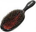 Boar Bristle Hair Brush for Women Men Painless Detangling Paddle Brush for Curly Fine Tangled Hair, Anti-frizz Boar Nylon Bristle Cushioned Brush, Includes Cleaning Tool by Morsafe
