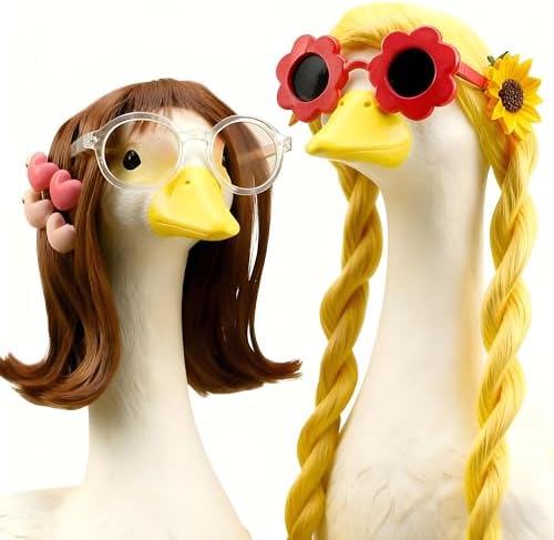 Thanksgiving Pastoral Porch Goose Wigs with Sunflower Clip, 2-Piece by ZYIDBNG