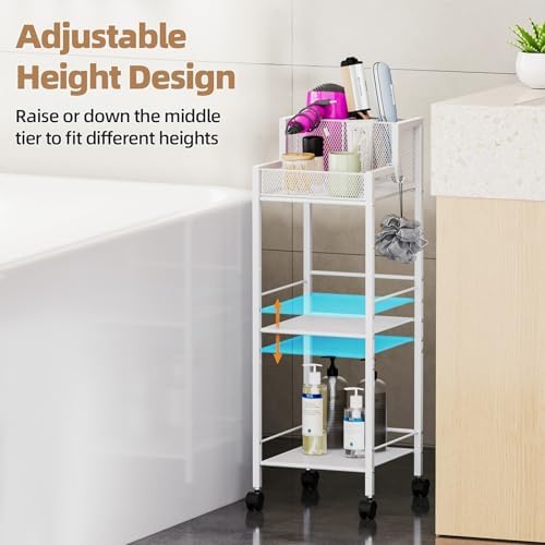 VITVITI Metal Hair Tool Organizer Shelf, Bathroom Storage Shelf Cart, White - Image 3