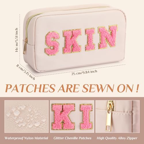 Remerry 4 Pcs Preppy Makeup Bags,Gentle White - Image 3