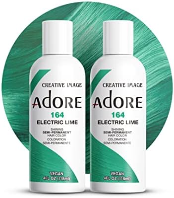Adore Semi Permanent Hair Color, 164 Electric Lime, 4 Fl Oz (2 Pack) by Adore