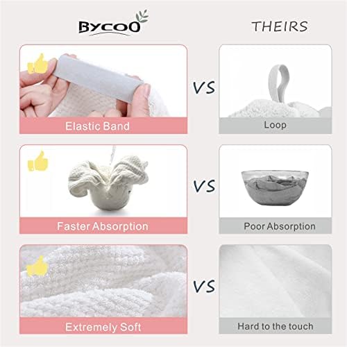 Large Microfiber Hair Towel Wrap for Women, Anti Frizz Drying Towel, Fast Dry Turban Wet Hair, Long, Thick, Curly Super Absorbent Soft Towels - White - Image 3