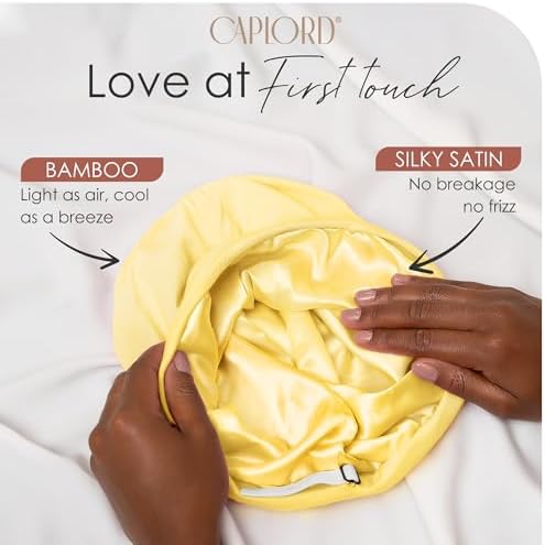Silk Satin Hair Bonnet for Sleeping - Black Women & Men's Sleep Cap - Image 2