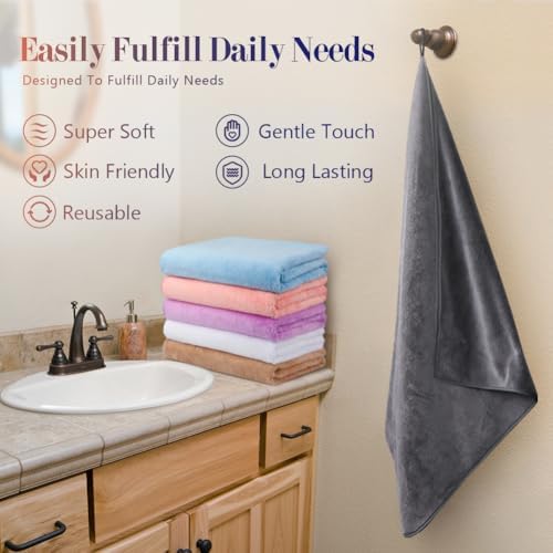 Orighty Bath Towels, Soft Feel Bath Towel, 6 Pack (24'' x 48'') - Image 3