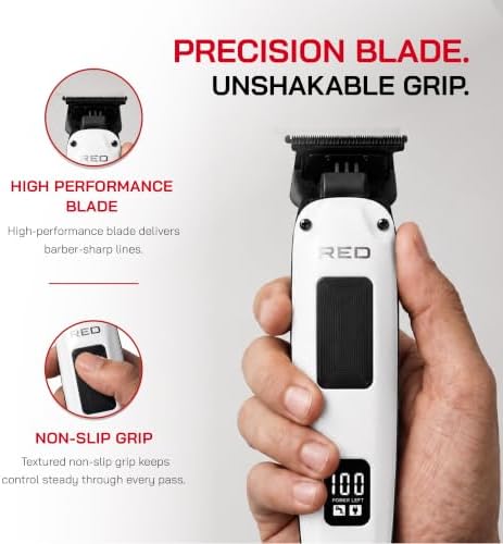 Red by Kiss Cordless Clipper & Trimmer Combo Set for Hair & Beard Grooming, Professional Fade Clipper with Precision T-Blade Trimmer, Rechargeable Haircut Kit for Home & Barber Use (Ivory) - Image 4