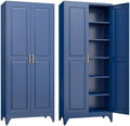 SteeLoong 75”Metal Pantry Storage Cabinet with Doors & 5 Adjustable Shelves by Steeloong