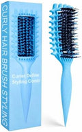 Curly Hair Brush Candybrush Curl Defining Brush for Detangling Shaping and Defining Curls for Women, Men, Wet & Dry Hair (Sky Blue) by Unknown