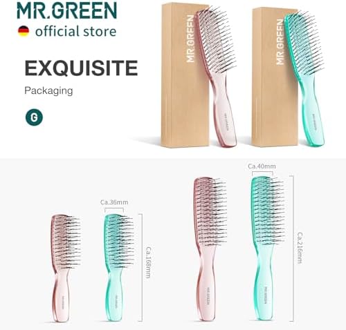 MR.GREEN Hair Brush Crystal Scalp Massage Combs Volumizing Hair Styling Fine Tooth Detangling Tool For Long Wet Dry Hair Women Gift (Pink, Small) - Image 6