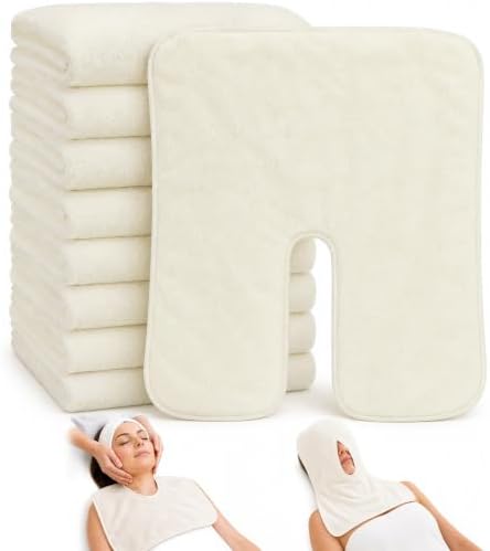 8PCS U-Shaped Microfiber Facial Towels for Estheticians, Split Design by Canumer