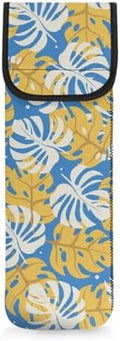 Hair Flat Iron Case Holder Canvas Bag Heat Resistant Curling Iron Silicone Straightener Holder Mat for Hair Tools Curling Iron Organizer Bag Tropical Leaf by Unknown