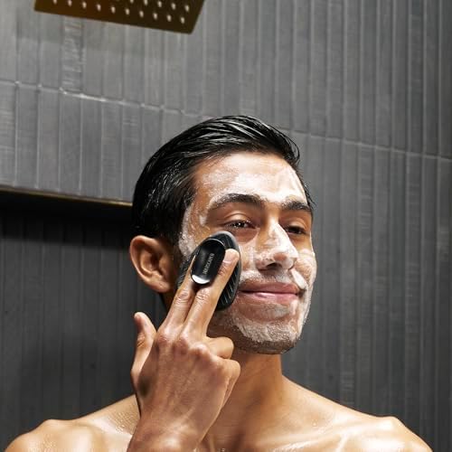 MANSCAPED® The Face Buffer - Men's Silicone Face Scrubber for Nourishing, Deep Cleaning & Exfoliating Your Skin, No-Slip Suction Cup Handle, Gentle Face Massage, 2-Pack - Image 7